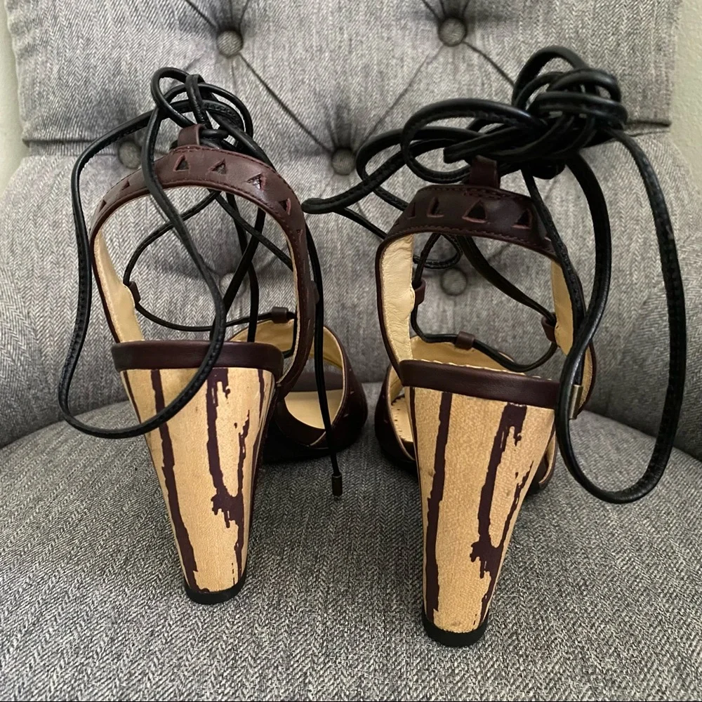 •Anthropologie Caley tie semi wedge sandal• Size 9 - Picture 4 of 10